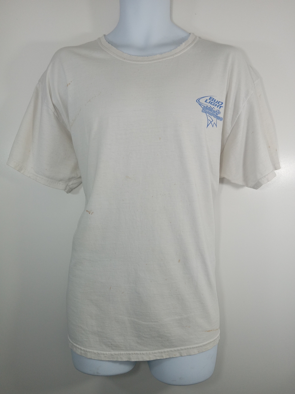 Vintage White Bud Light Short-Sleeve Graphic Tee Y2K